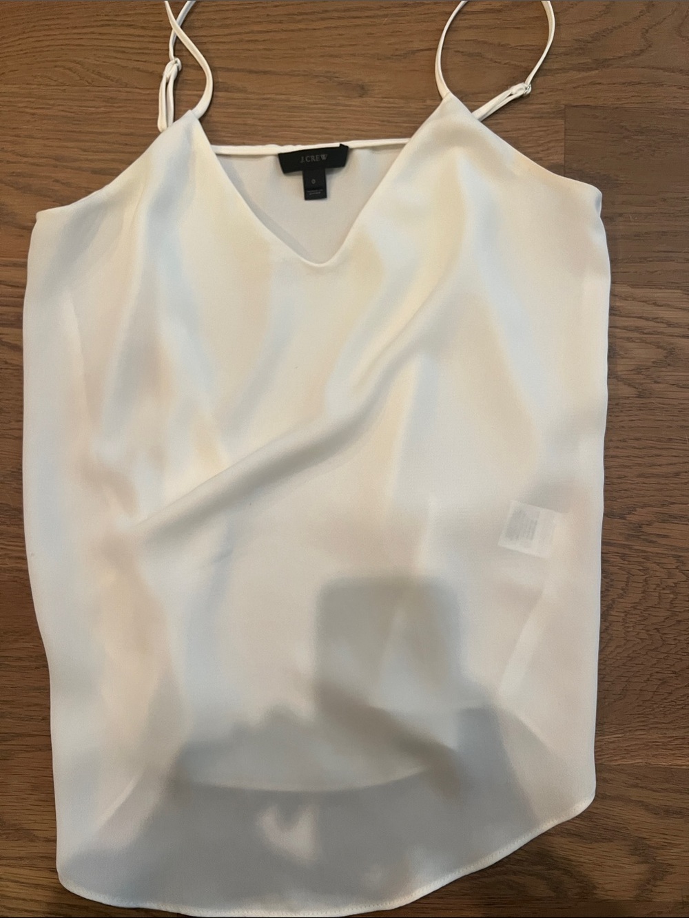 J. Crew White V-Neck Silk-Blend Camisole